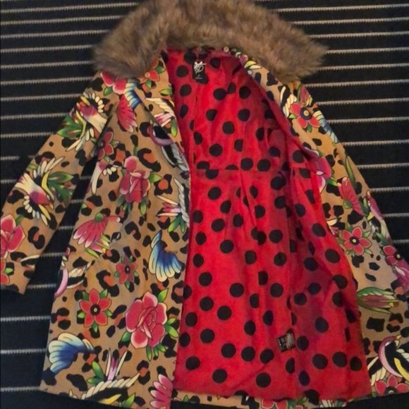 Sale! Iron Fist Leopard Fur rockabilly punk rocker  coat - Picture 9 of 9
